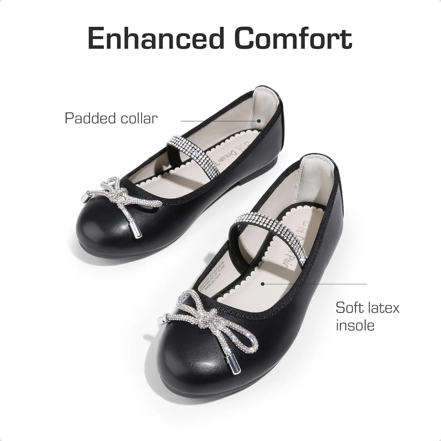 DREAM PAIRS Girls Dress Shoes Slip-on Flower Girl Ballet Flats for Party, Wedding, Performance, Prom, Graduation