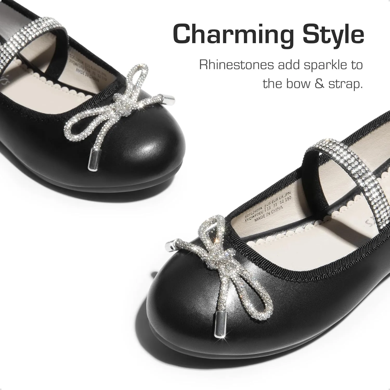 DREAM PAIRS Girls Dress Shoes Slip-on Flower Girl Ballet Flats for Party, Wedding, Performance, Prom, Graduation