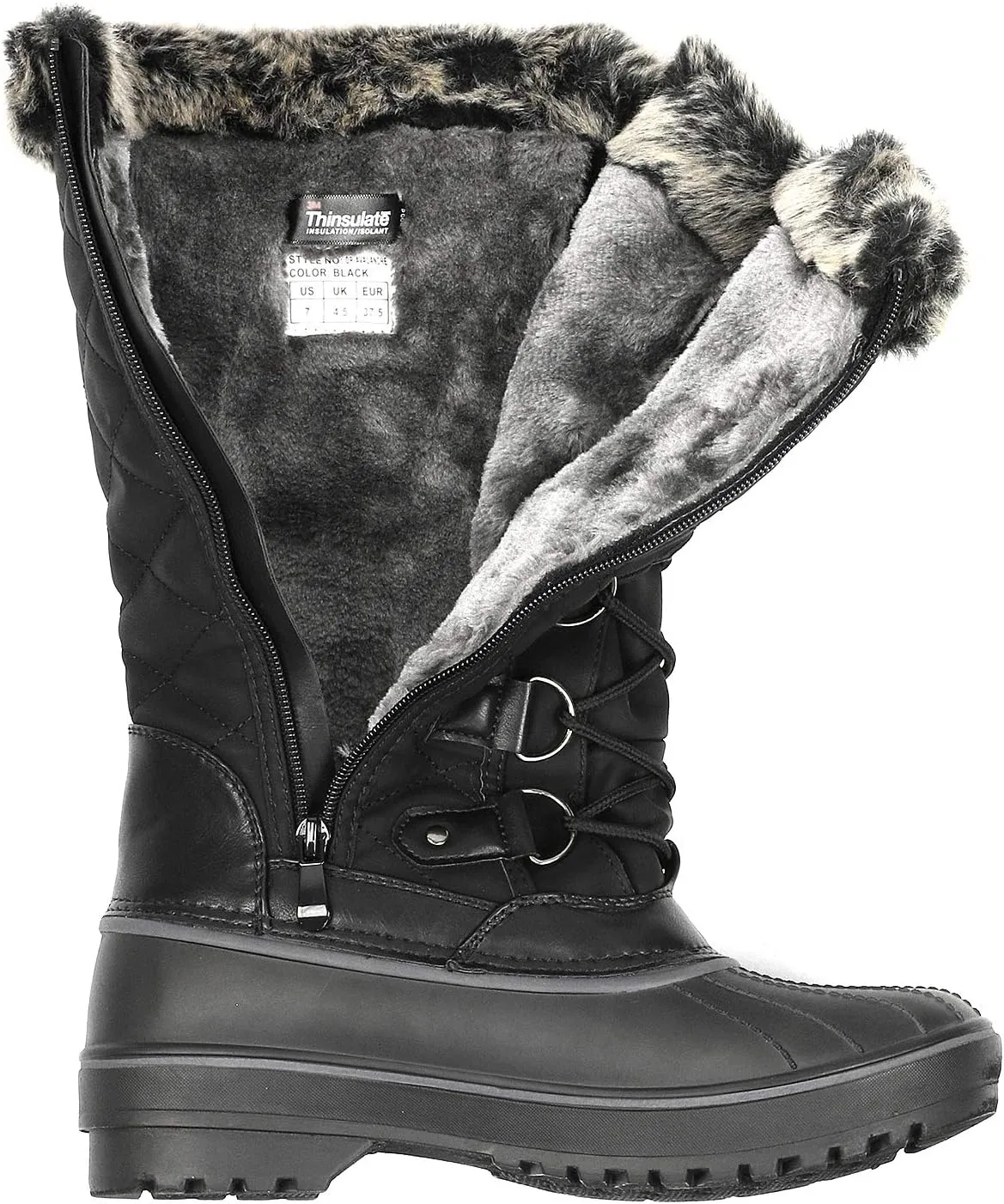 DREAM PAIRS Women's DP Warm Faux Fur Lined Mid Calf Winter Snow Boots