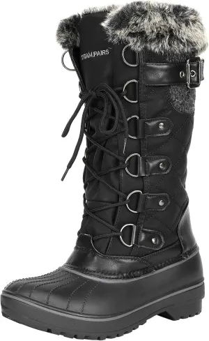 DREAM PAIRS Women's DP Warm Faux Fur Lined Mid Calf Winter Snow Boots
