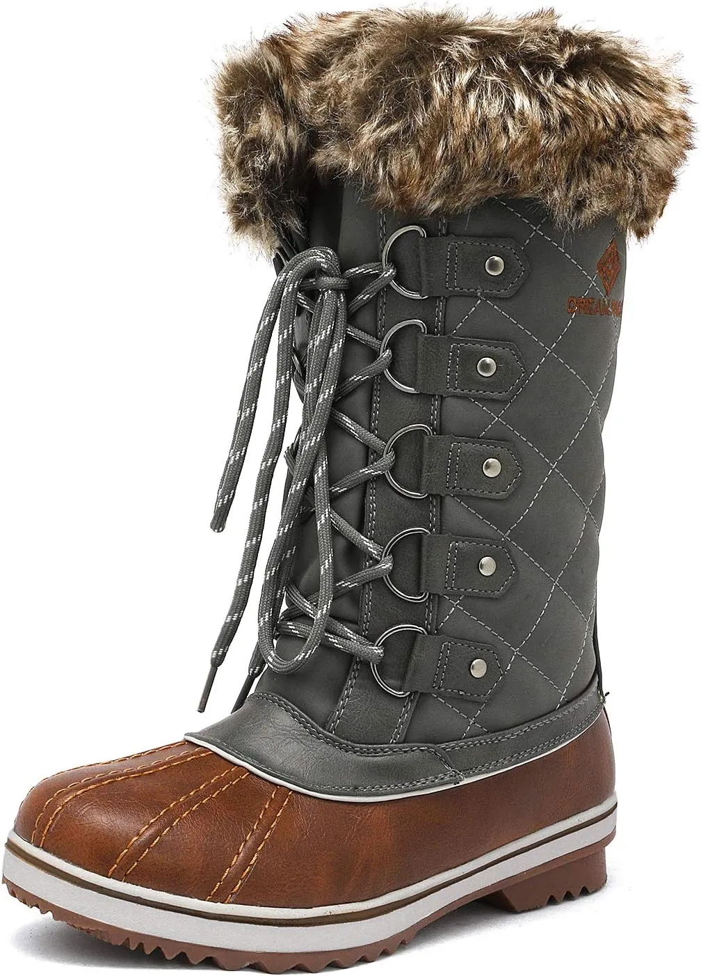 DREAM PAIRS Women's River_1 Mid Calf Waterproof Winter Snow Boots