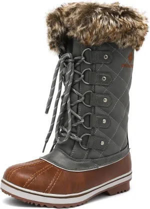 DREAM PAIRS Women's River_1 Mid Calf Waterproof Winter Snow Boots