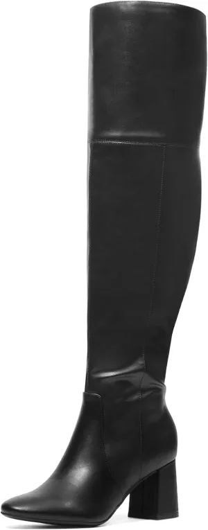 DREAM PAIRS Women’s Thigh High Over the Knee Fashion Chunky Heel Long Boots