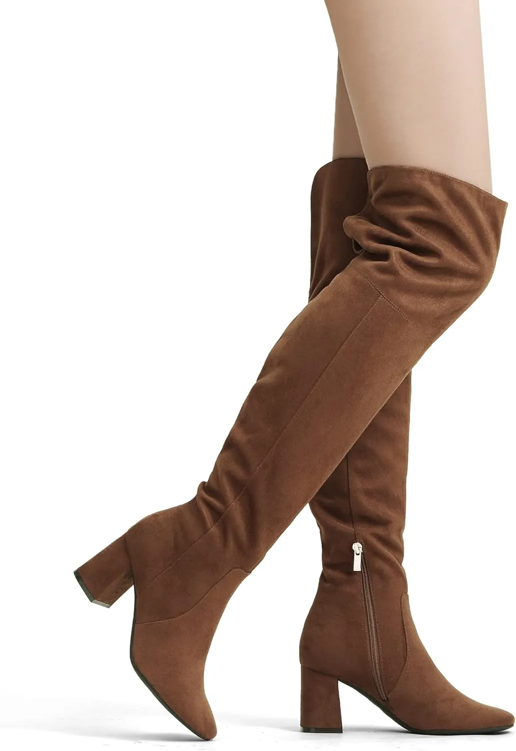 DREAM PAIRS Women’s Thigh High Over the Knee Fashion Chunky Heel Long Boots