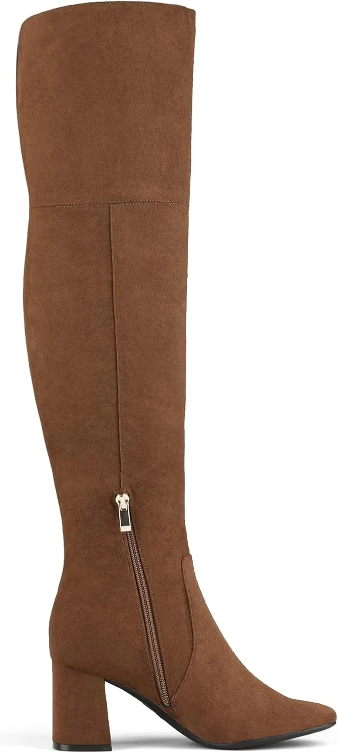 DREAM PAIRS Women’s Thigh High Over the Knee Fashion Chunky Heel Long Boots