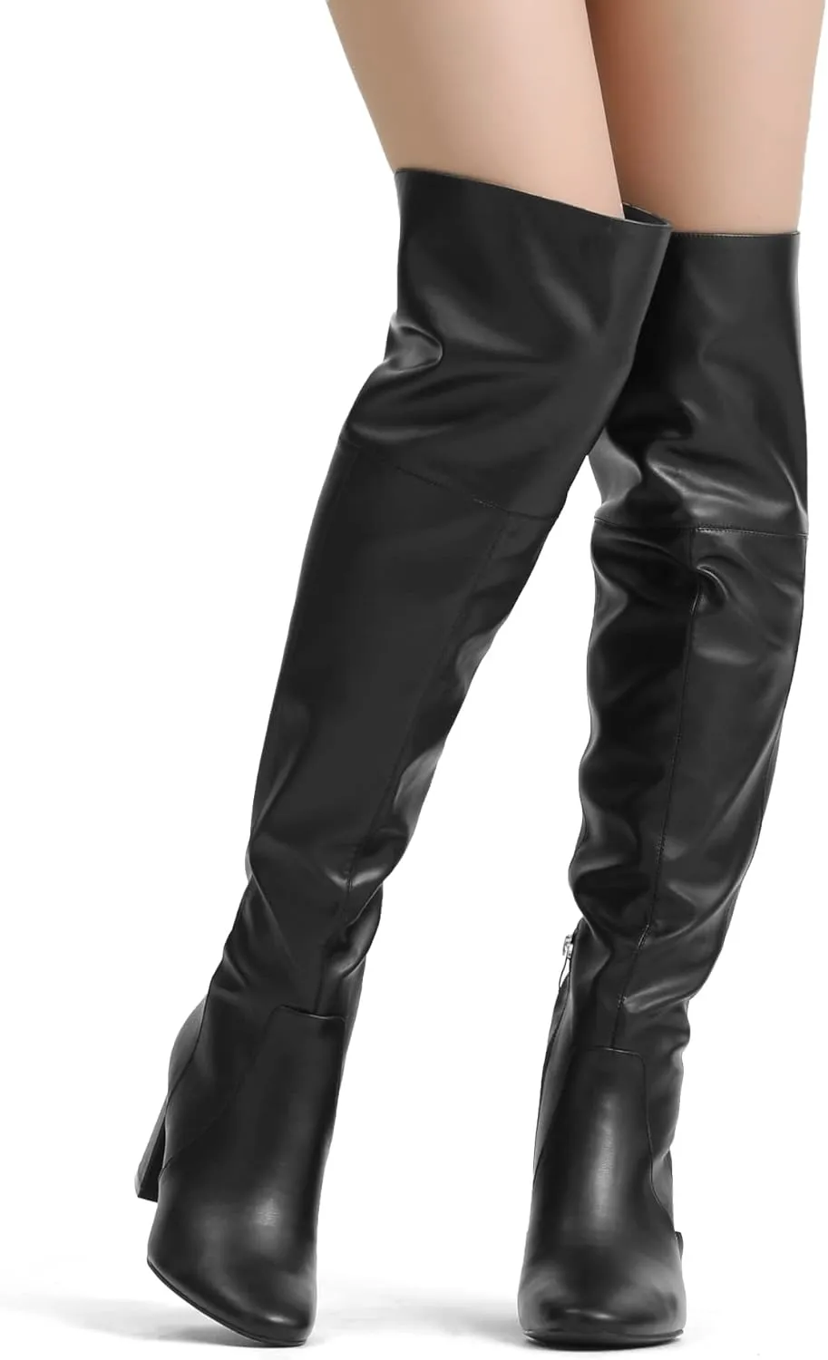 DREAM PAIRS Women’s Thigh High Over the Knee Fashion Chunky Heel Long Boots