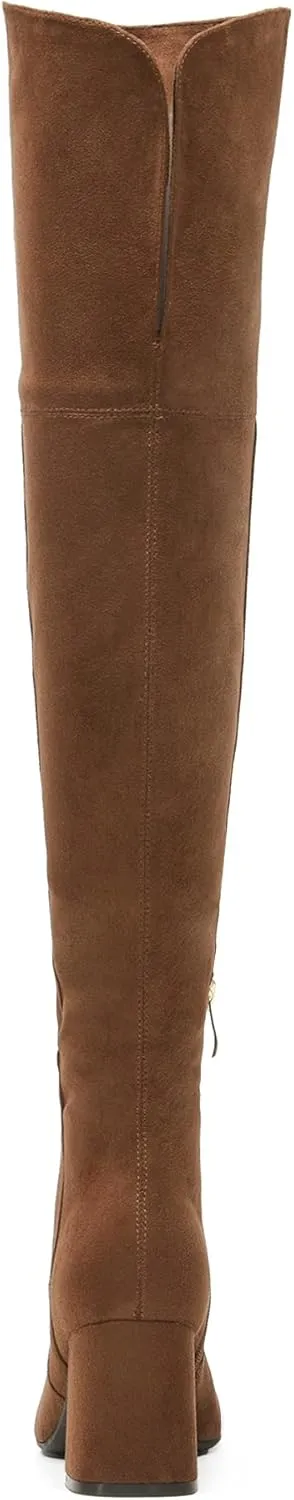 DREAM PAIRS Women’s Thigh High Over the Knee Fashion Chunky Heel Long Boots