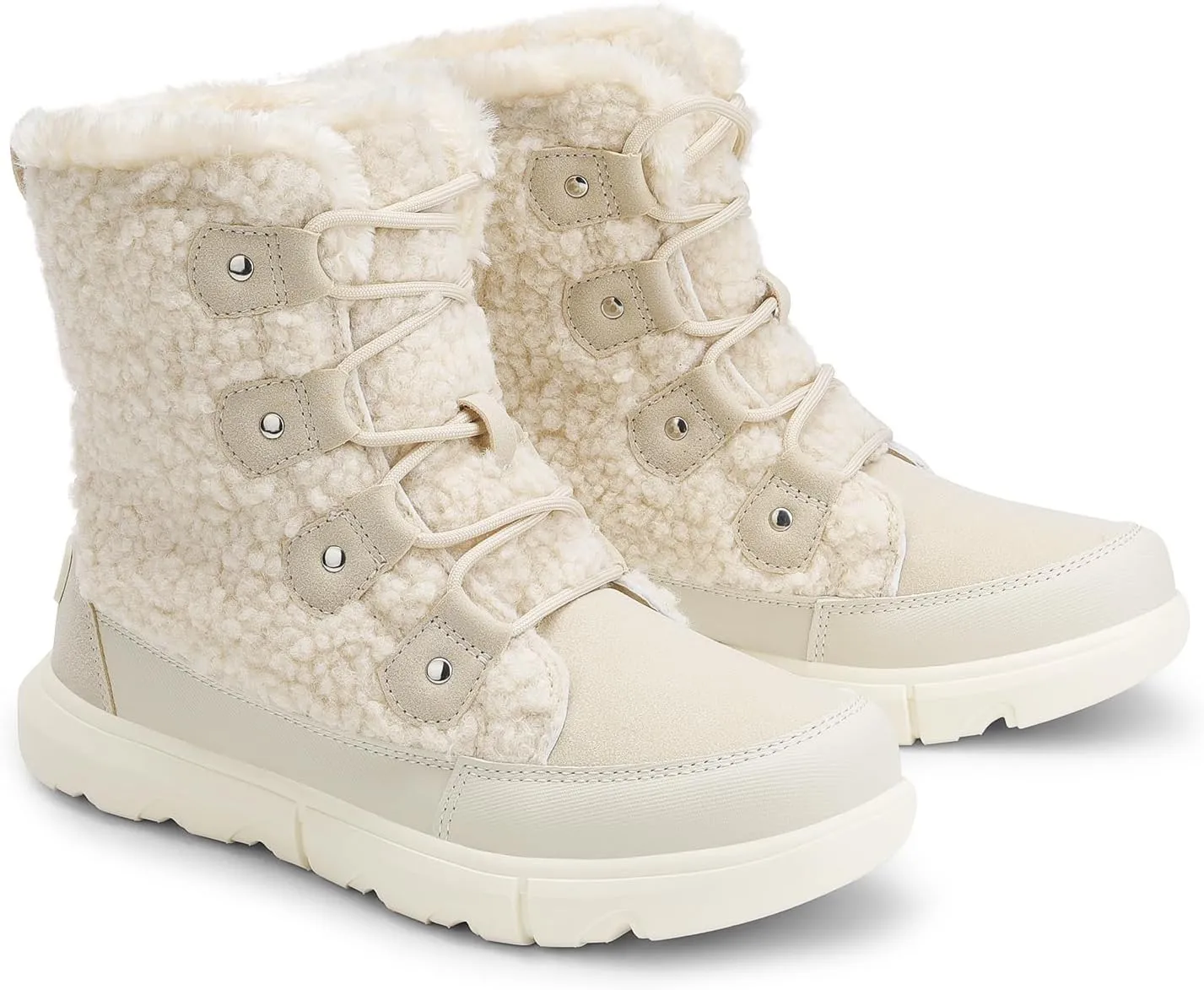DREAM PAIRS Womens Winter Boots Cozy Faux Fur Anti-Slip Snow Boots Lace Up Comfort Stylish Ankle Booties for Cold Weather City Walk