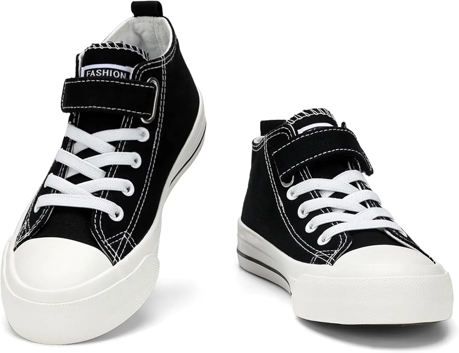 DSWED Toddler Little Kid Sneakers Boys and Girls Canvas Shoes High Top Casual Lightweight Classic Adjustable Strap Sneakers