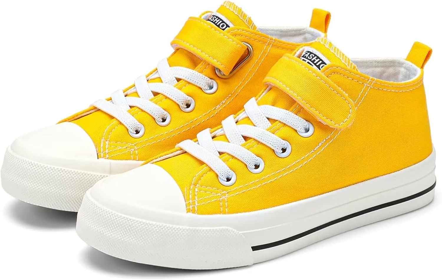 DSWED Toddler Little Kid Sneakers Boys and Girls Canvas Shoes High Top Casual Lightweight Classic Adjustable Strap Sneakers