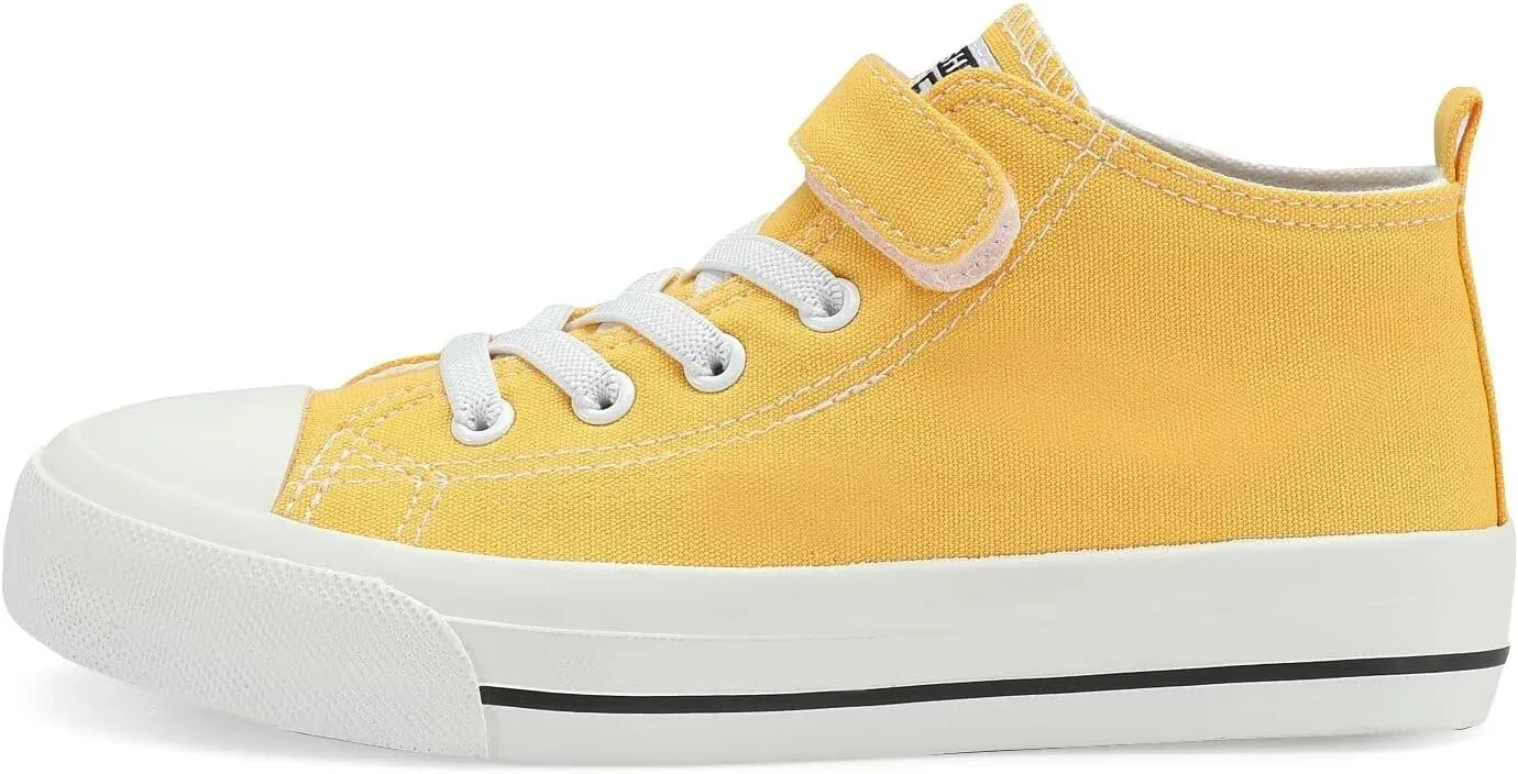 DSWED Toddler Little Kid Sneakers Boys and Girls Canvas Shoes High Top Casual Lightweight Classic Adjustable Strap Sneakers