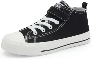 DSWED Toddler Little Kid Sneakers Boys and Girls Canvas Shoes High Top Casual Lightweight Classic Adjustable Strap Sneakers
