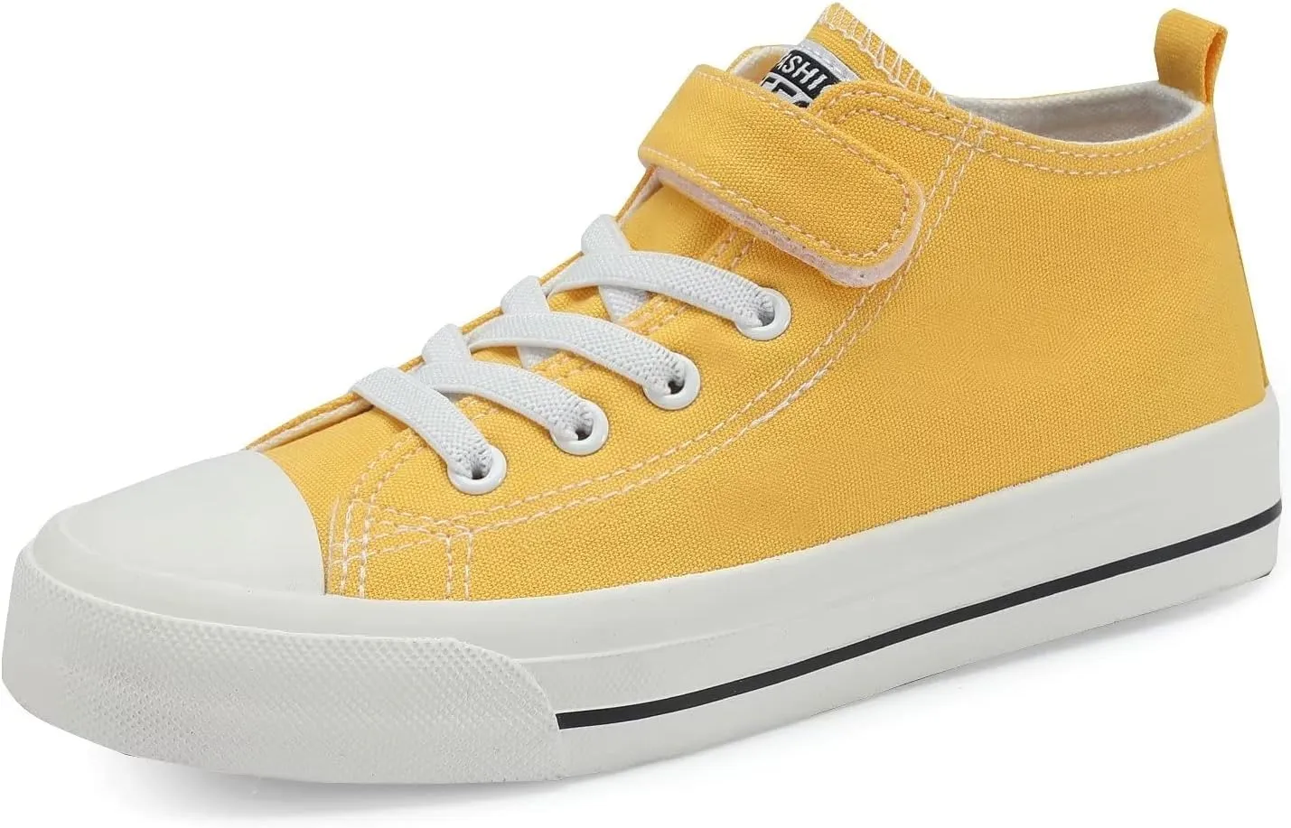 DSWED Toddler Little Kid Sneakers Boys and Girls Canvas Shoes High Top Casual Lightweight Classic Adjustable Strap Sneakers