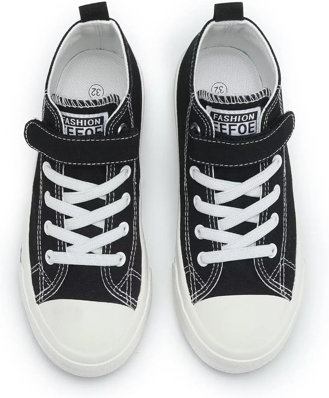 DSWED Toddler Little Kid Sneakers Boys and Girls Canvas Shoes High Top Casual Lightweight Classic Adjustable Strap Sneakers