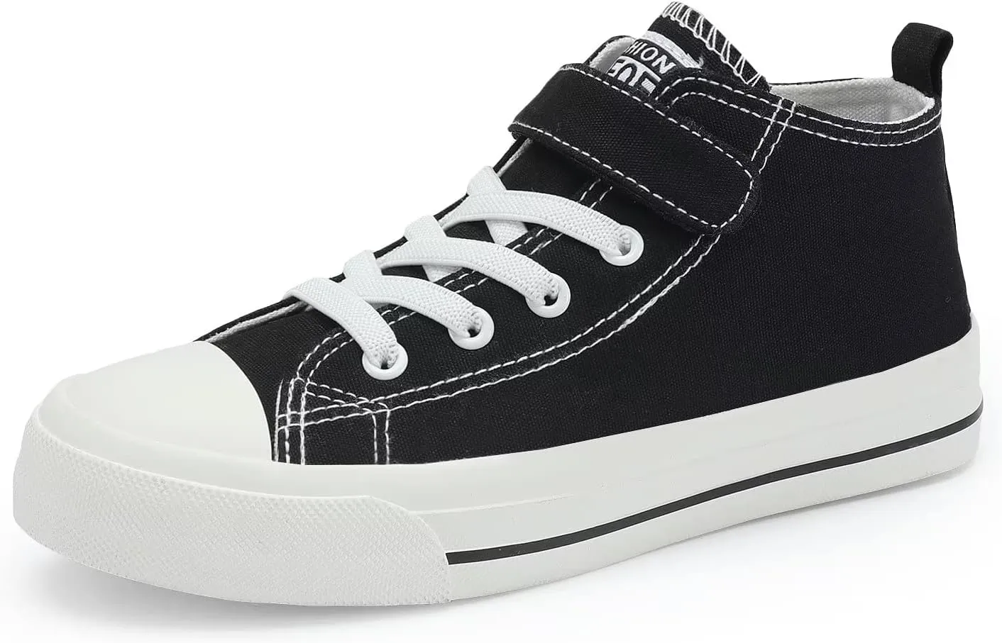 DSWED Toddler Little Kid Sneakers Boys and Girls Canvas Shoes High Top Casual Lightweight Classic Adjustable Strap Sneakers