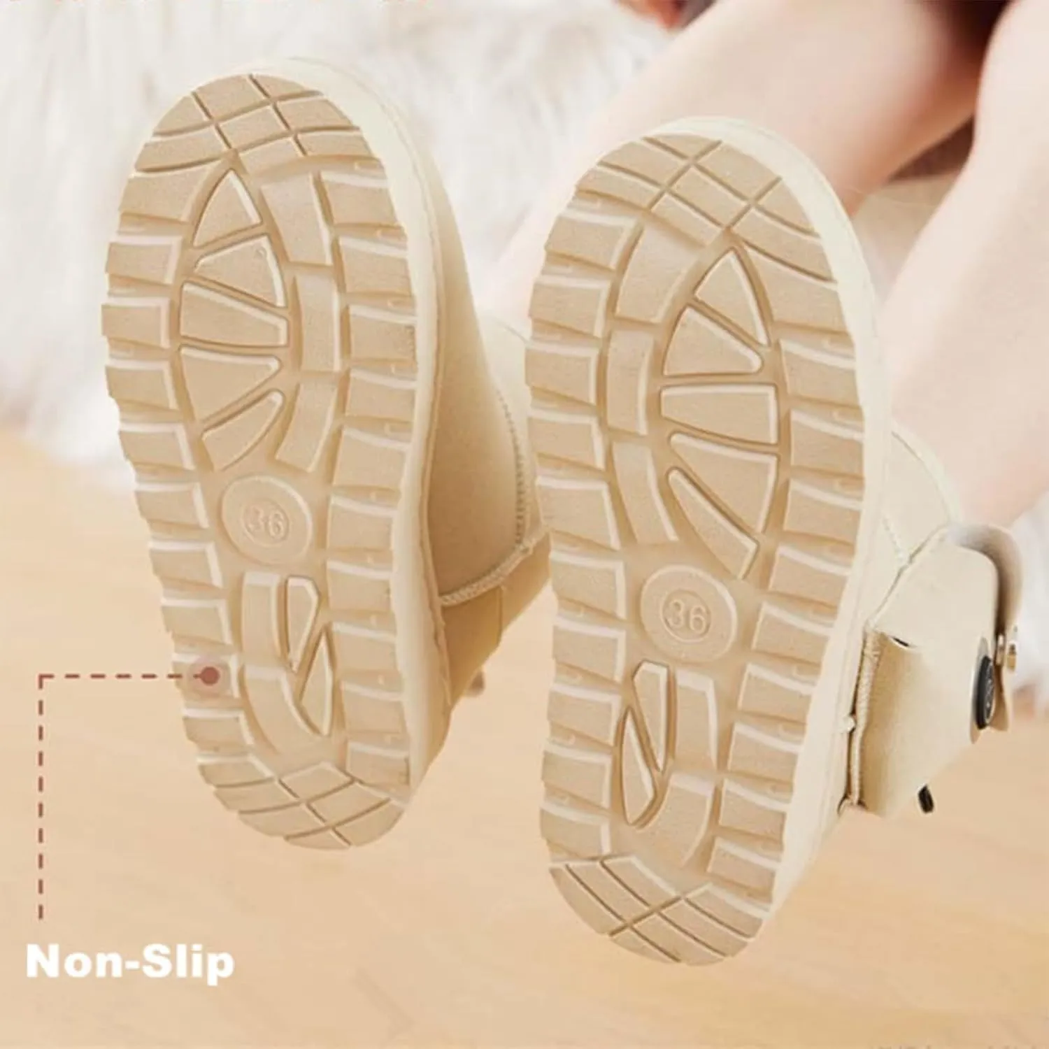 Electric Heating Boots, Heated Slippers Women, Warm Winter Cotton Shoes for Women, with 5000mah USB Rechargeable Battery