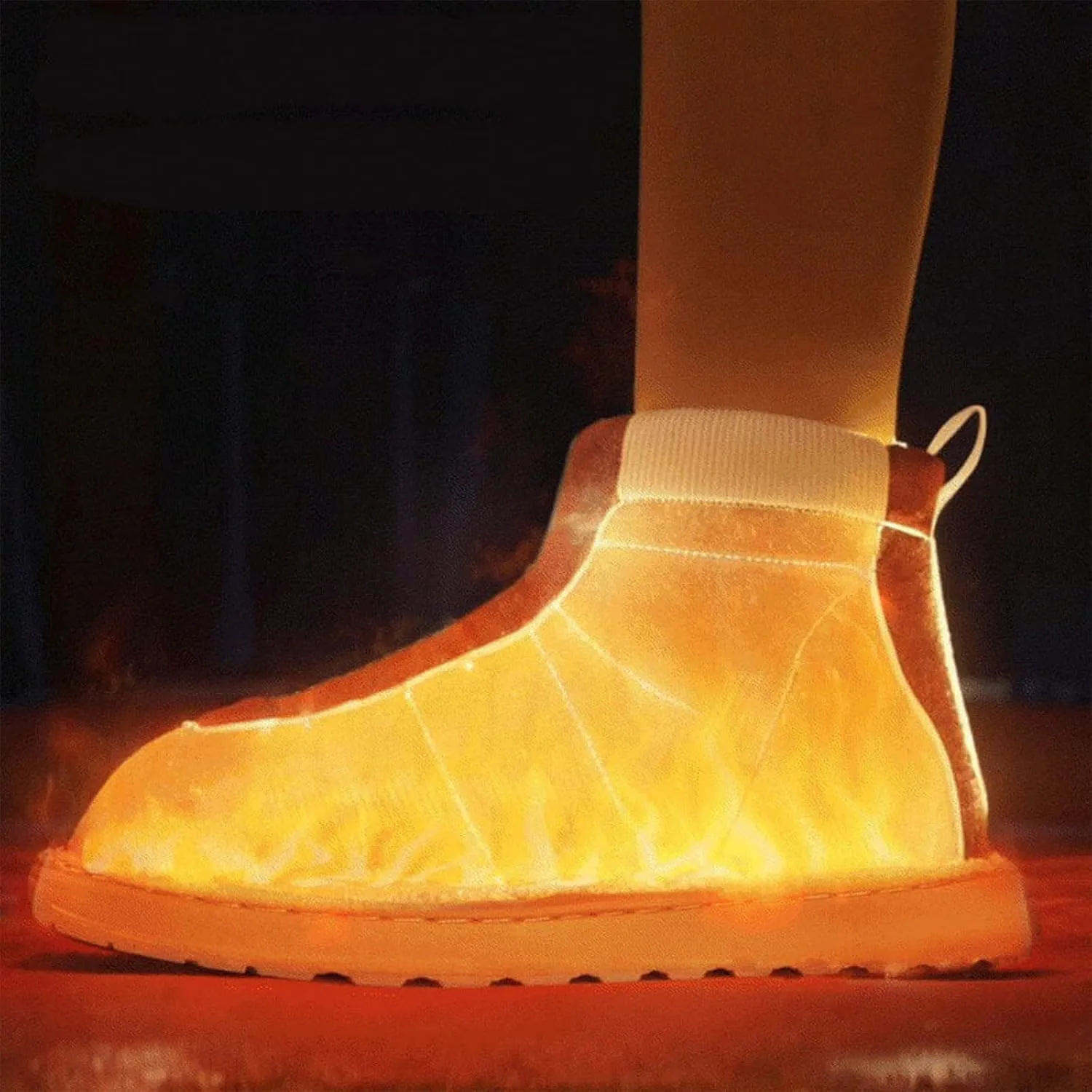 Electric Heating Boots, Heated Slippers Women, Warm Winter Cotton Shoes for Women, with 5000mah USB Rechargeable Battery