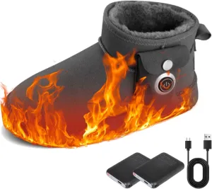 Electric Heating Boots, Heated Slippers Women, Warm Winter Cotton Shoes for Women, with 5000mah USB Rechargeable Battery