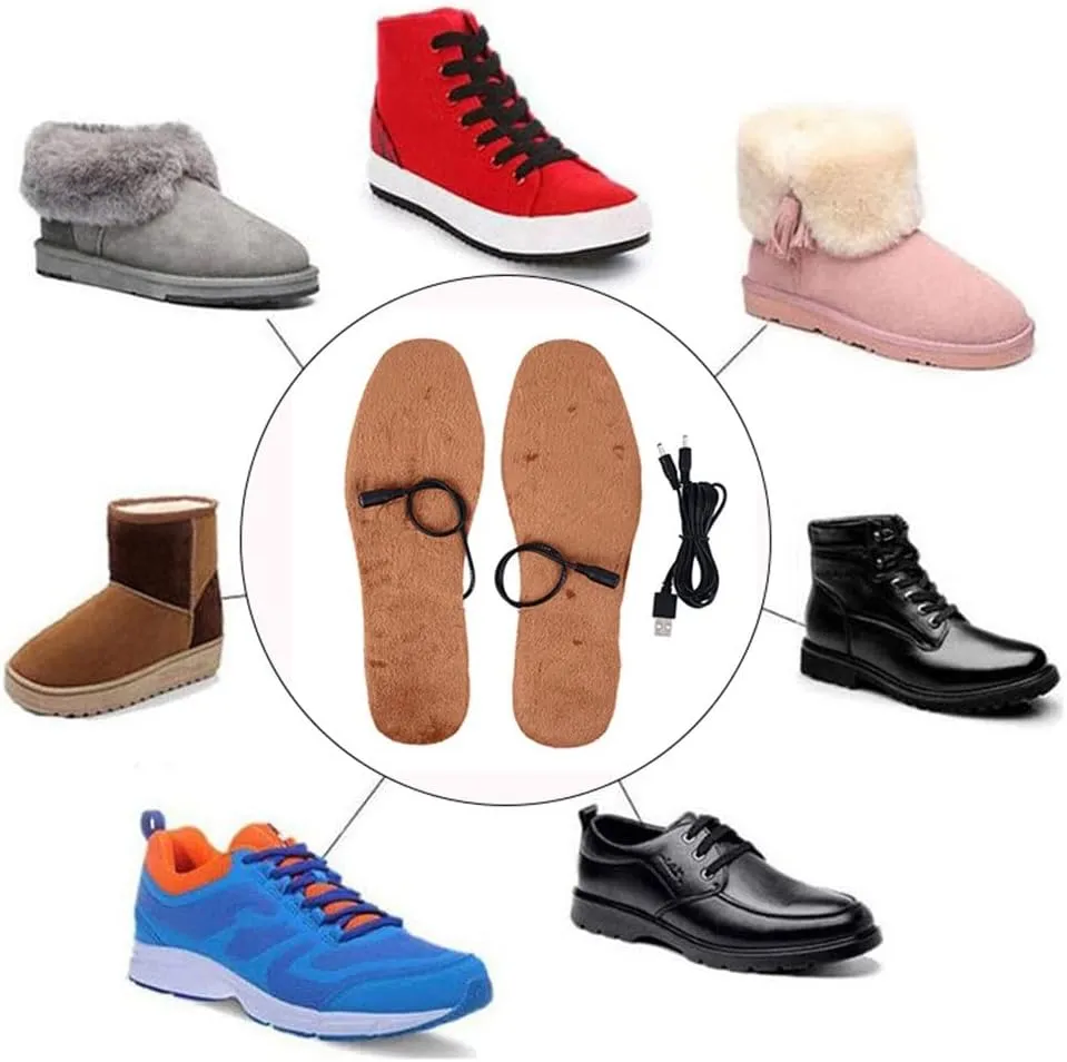 Electric Heating Insoles Winter Keep Warm Foot Shoes Heated for Shoes Boots Heater Warm Foot Pads(Women Size 36-41)