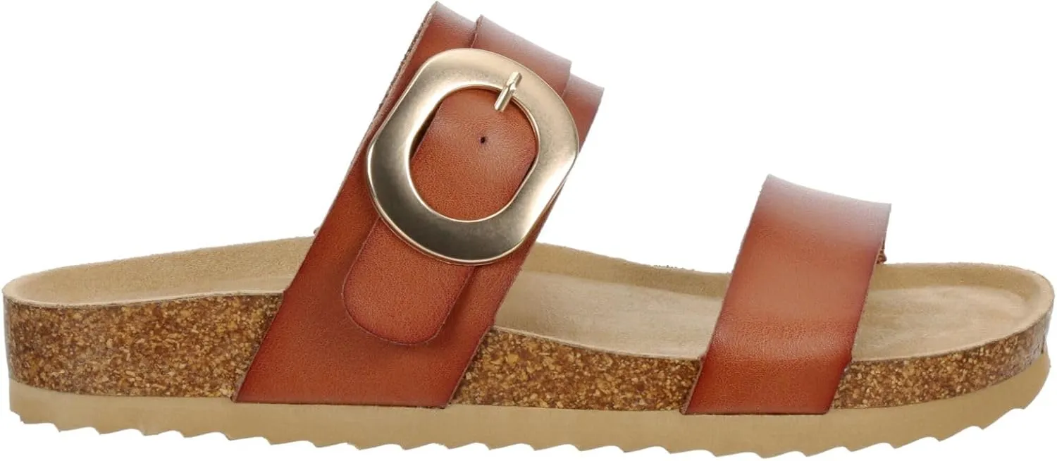 Elena - Women's Casual Two Strap Slip-On Footbed Sandals