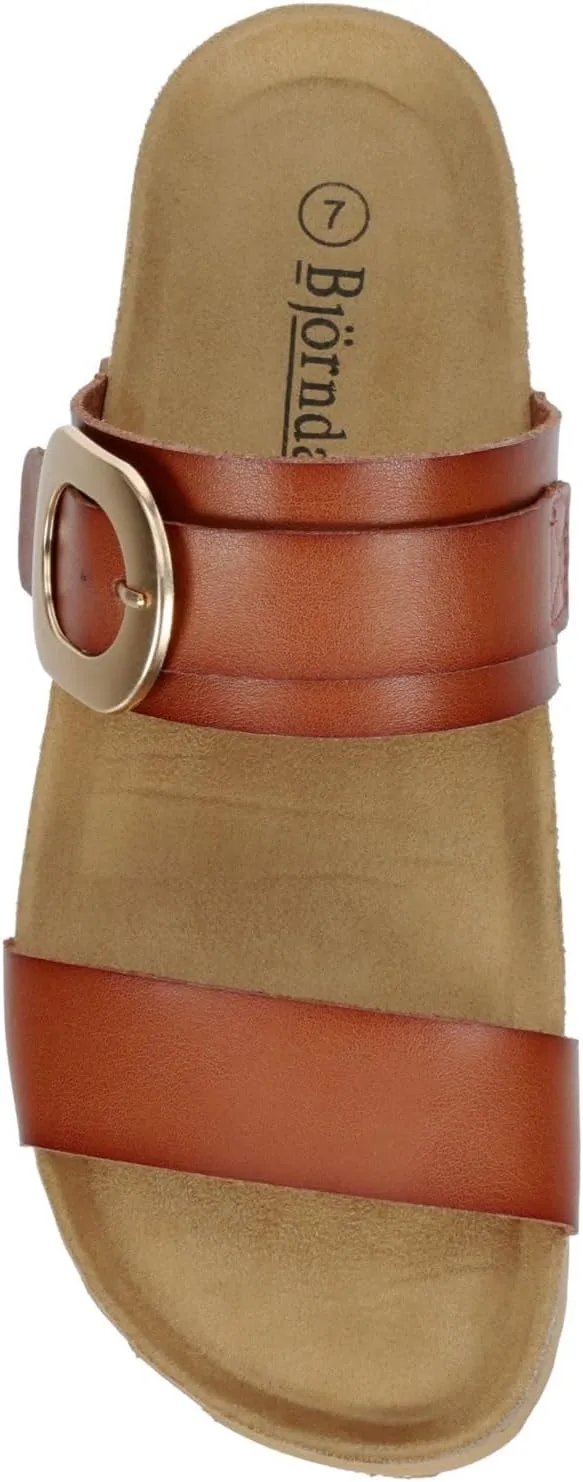 Elena - Women's Casual Two Strap Slip-On Footbed Sandals