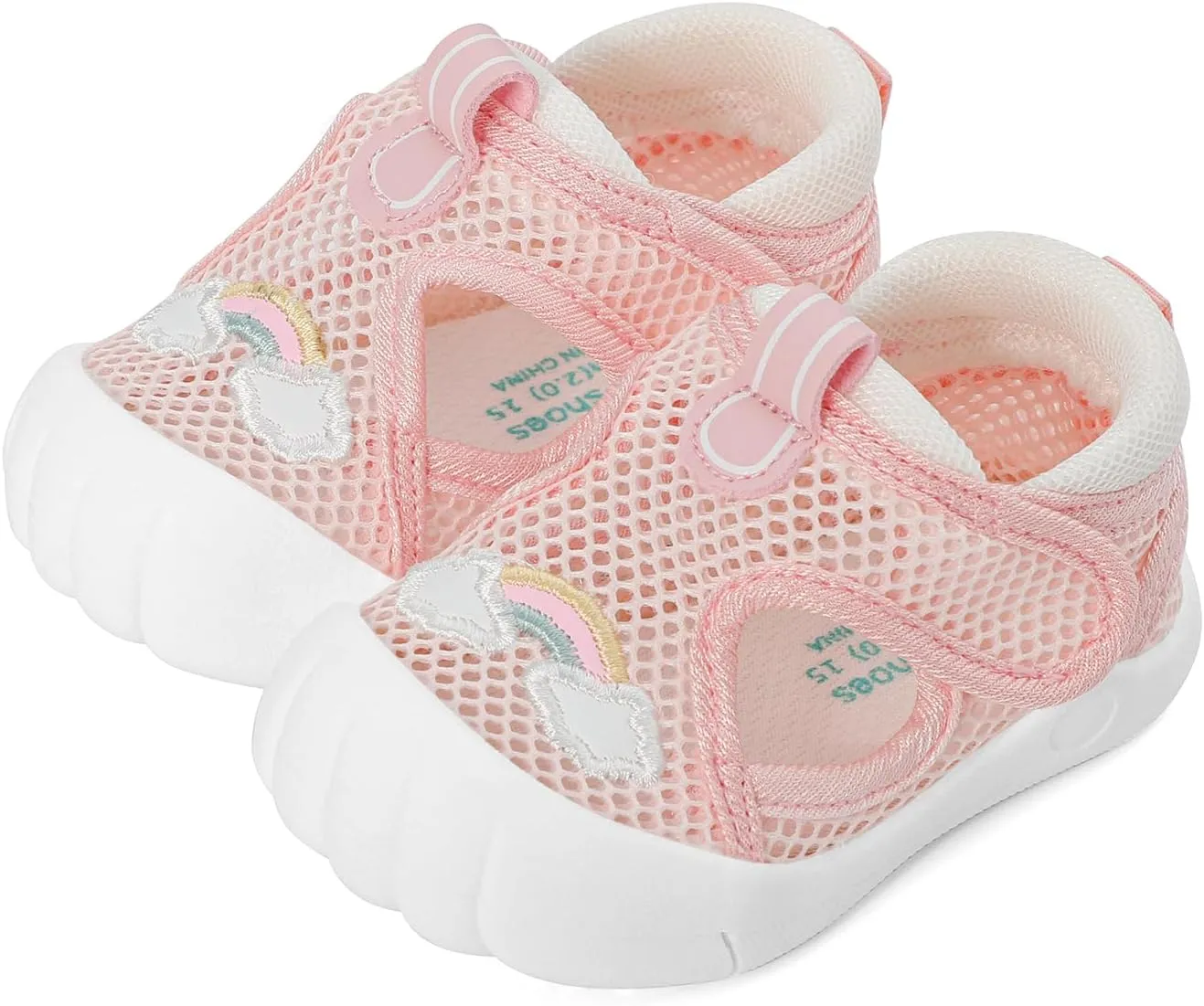 ESTAMICO Baby Girls' Summer Sandals Toe Protection Athletic Sports Sandal Non-Slip First Walking Shoes