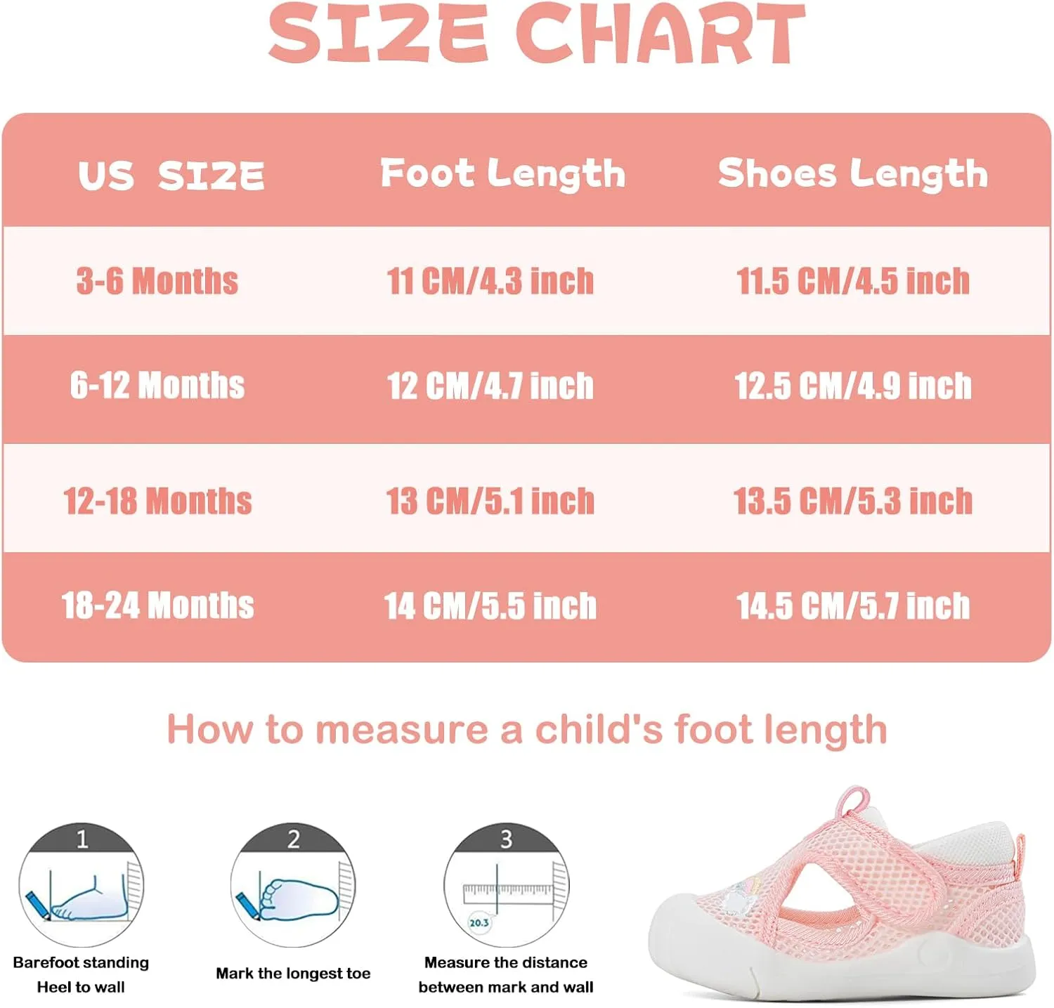 ESTAMICO Baby Girls' Summer Sandals Toe Protection Athletic Sports Sandal Non-Slip First Walking Shoes