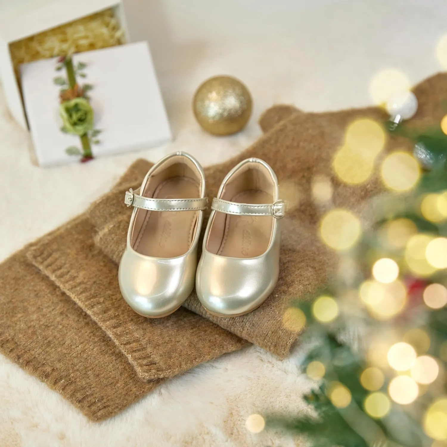 ESTINE Toddler Little Girls Ballet Shoes Baby Kids Princess Dress Wedding Strap Mary Jane Flats