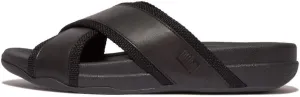 FitFlop Men's Surfer Webbing/Leather Cross Slides