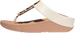 FitFlop Women's Fino Resin-Hoop Leather Toe-Post Sandals Wedge