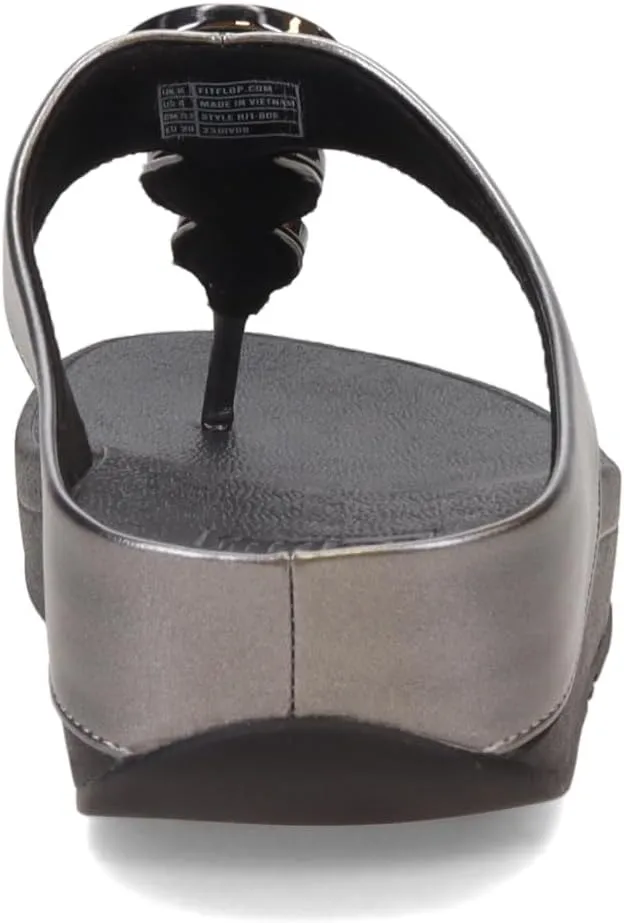 FitFlop Women's Halo Bead-Circle Metallic Toe-Post Sandals Wedge