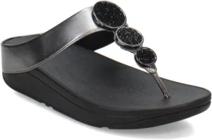 FitFlop Women's Halo Bead-Circle Metallic Toe-Post Sandals Wedge