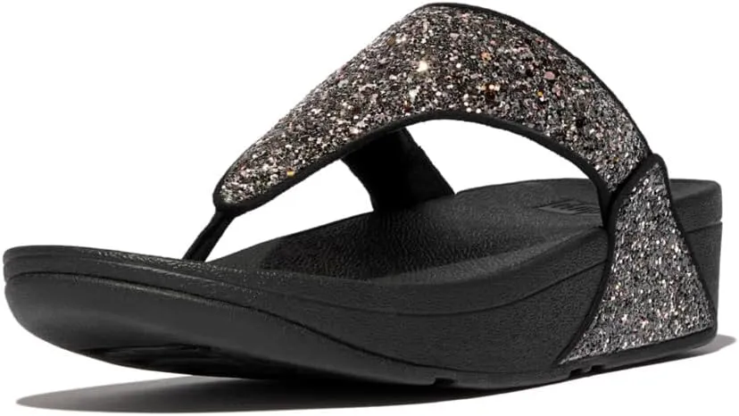 FitFlop Women's Lulu Multi-Tonal Glitter Toe-Post Sandals Wedge