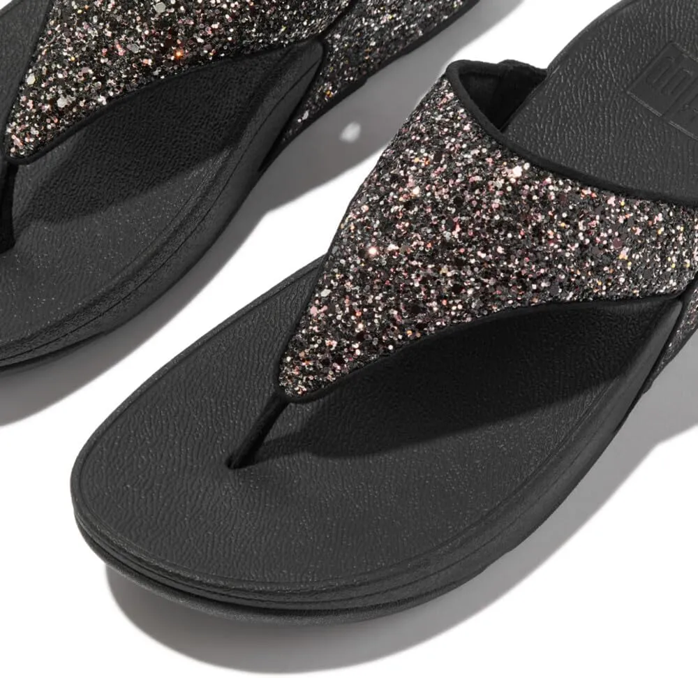 FitFlop Women's Lulu Multi-Tonal Glitter Toe-Post Sandals Wedge