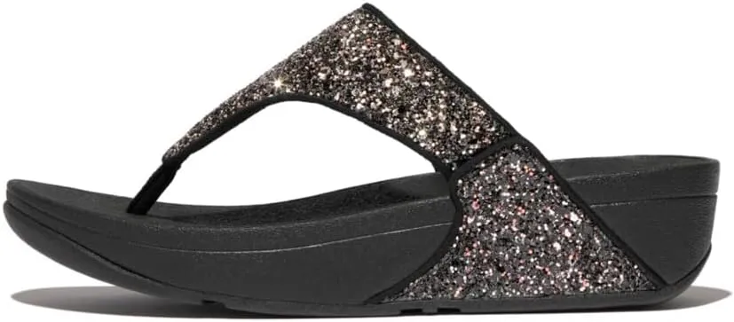 FitFlop Women's Lulu Multi-Tonal Glitter Toe-Post Sandals Wedge