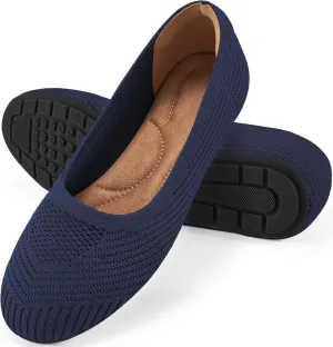 Flats for Women Ballets Shoes: Comfortable Knitted Dressy Work Flats - Ladies Wedding Flat Casual Shoes