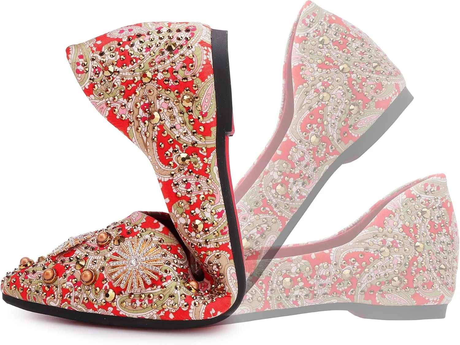 Flats for Women Pointed Toe Fashion Wedding Shoes Work Casual Slip-On Dress Shoes Women Comfortable Dressy Flat