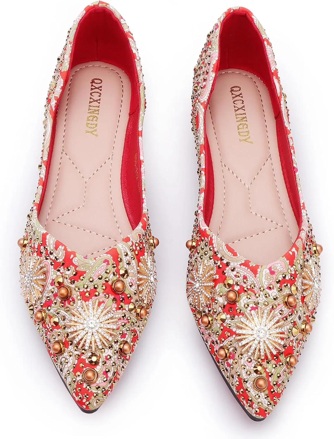 Flats for Women Pointed Toe Fashion Wedding Shoes Work Casual Slip-On Dress Shoes Women Comfortable Dressy Flat