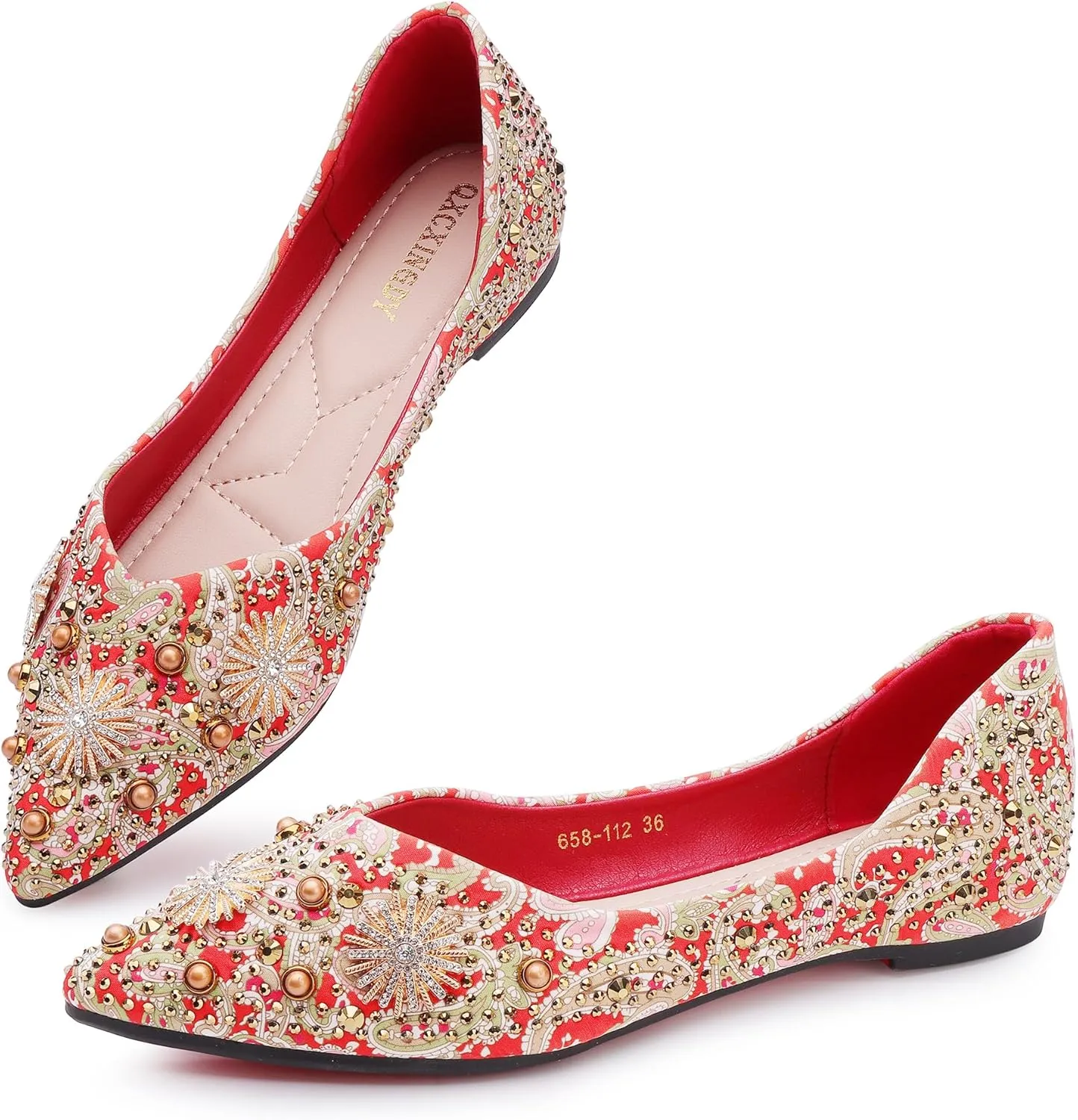 Flats for Women Pointed Toe Fashion Wedding Shoes Work Casual Slip-On Dress Shoes Women Comfortable Dressy Flat