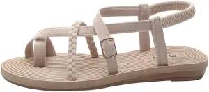 Flip Flops toe Loop Sandals Women Dressy Summer One toe Strappy Ladies Flat Sandals Flats Sandals Women Beach Falt
