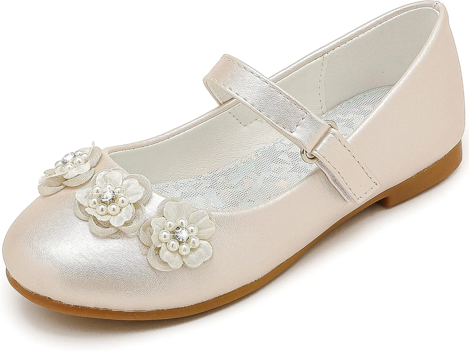 Flower Girl Shoes Dress Shoes Toddler Girls Flats Low Heel Princess Wedding Shoes for Little Big Kids