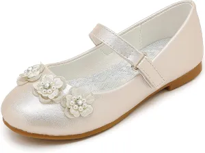 Flower Girl Shoes Dress Shoes Toddler Girls Flats Low Heel Princess Wedding Shoes for Little Big Kids