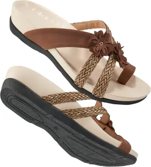 FUDYNMALC Womens Orthotic Flips Flops Sandals Arch Support for Flat feet Orthopedic Slides Sandals Plantar Fasciitis Comfortable Walking Thong Sandals for Women