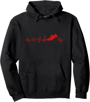Funny Sneakers Heartbeat Graphic for Sneakerheads Women Mens Pullover Hoodie