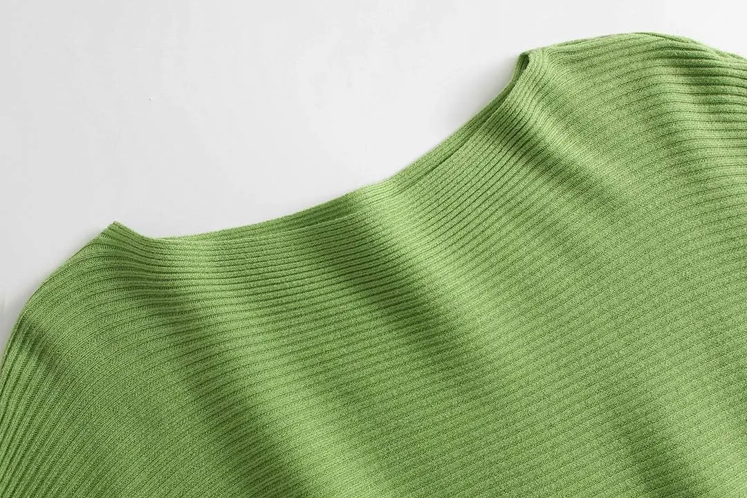 GABERLY Boat Neck Batwing Sleeves Dolman Knitted Sweaters and Pullovers Tops for Women