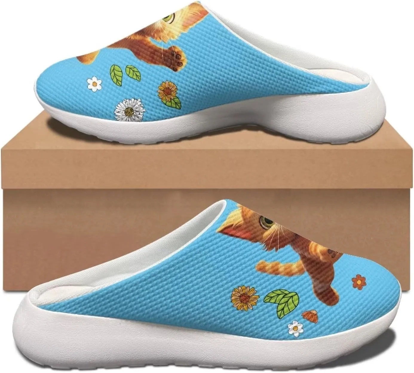 Garden Slip On Shoes for Women Mesh Garden Clogs Rubber Garden Loafers Outdoor Garden Sandals