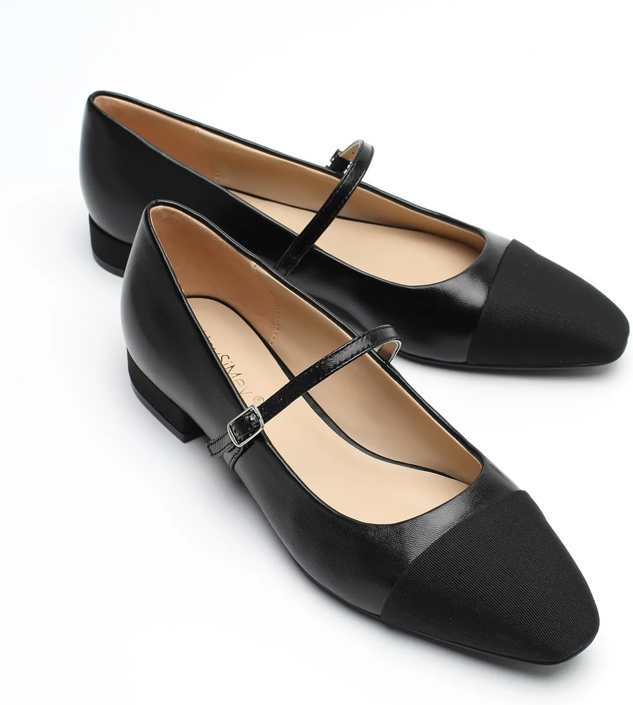 Genuine Leather Mary Jane Shoes Women Comfortable Casual Dressy Flats with Memory Latex Insole Adjustable Straps Comfort Mary Janes Flats