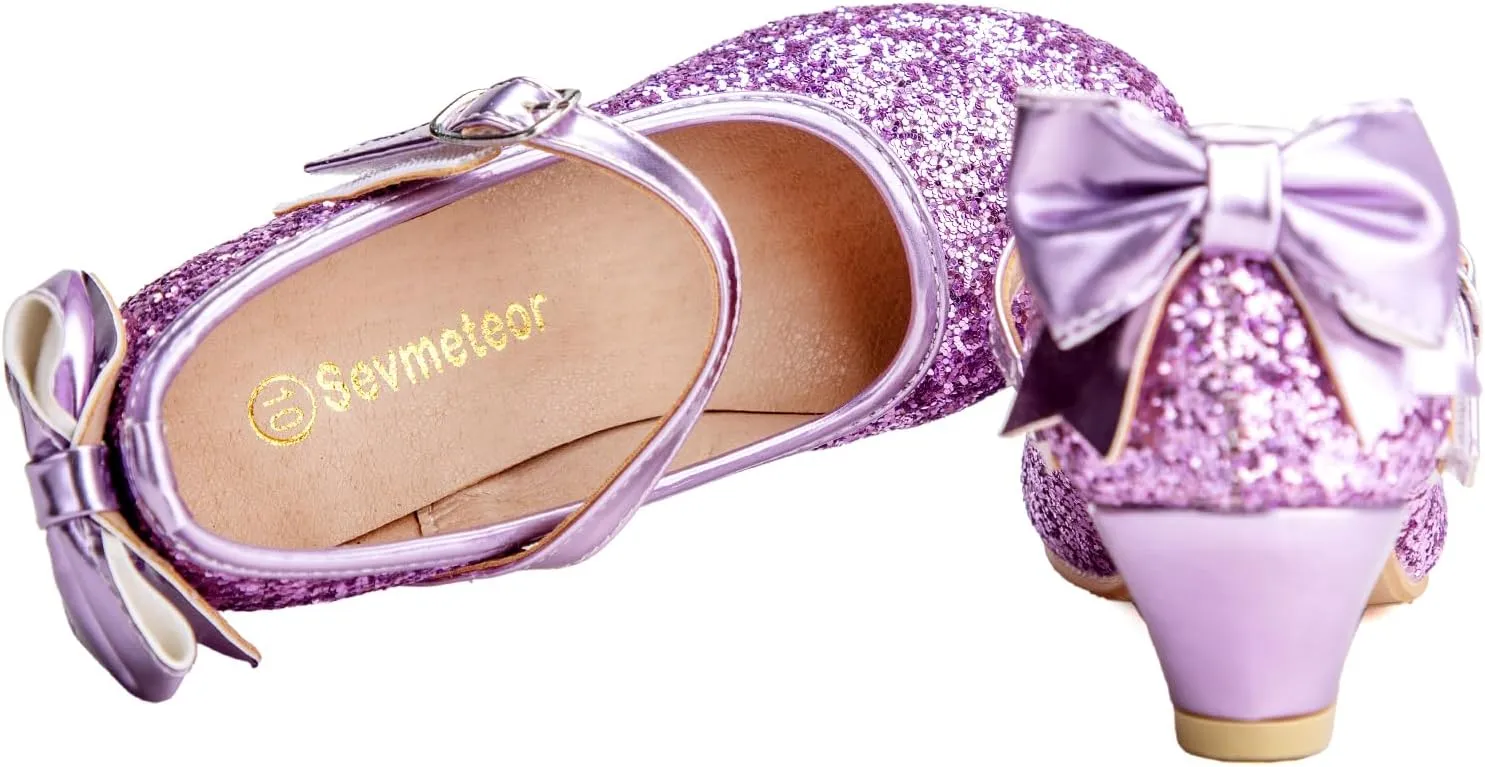 Girls Dress Shoes Low Heel Princess Shoes Wedding Party Mary Jane Flats for Toddler/Little Kids