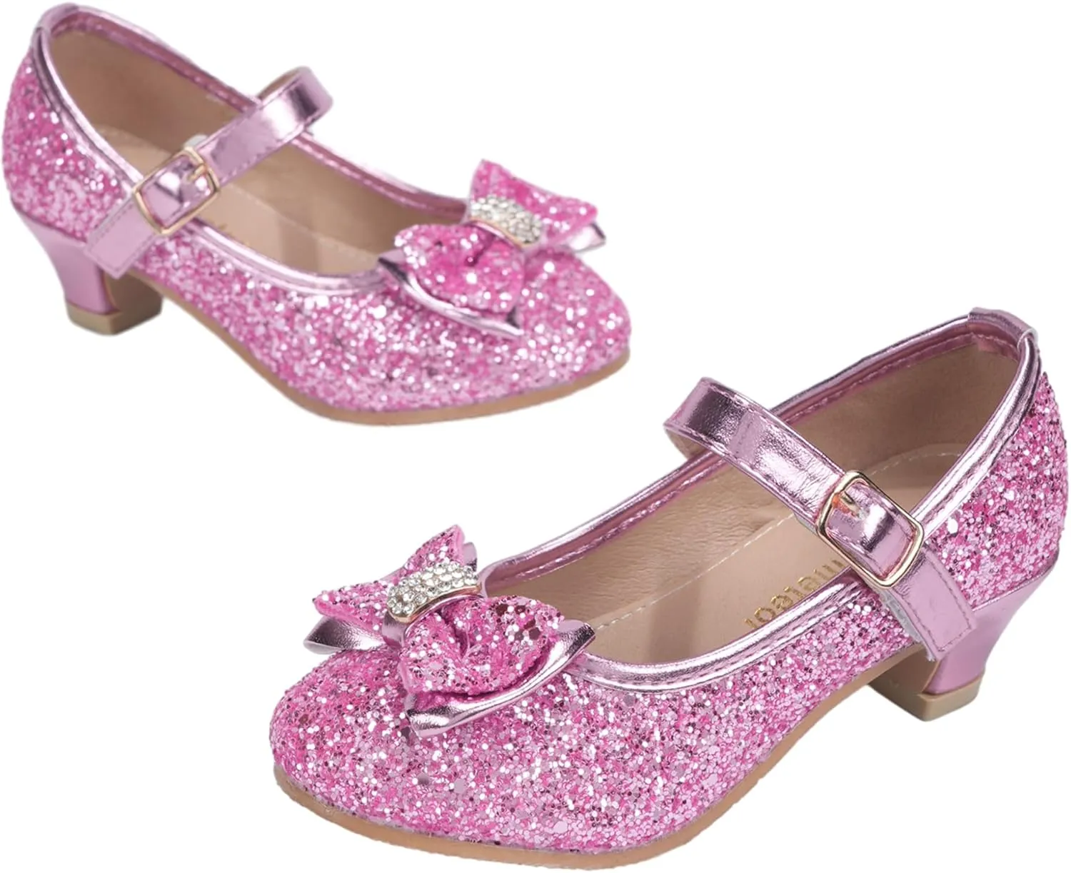 Girls Dress Shoes Low Heel Princess Shoes Wedding Party Mary Jane Flats for Toddler/Little Kids