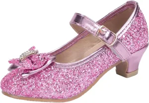 Girls Dress Shoes Low Heel Princess Shoes Wedding Party Mary Jane Flats for Toddler/Little Kids
